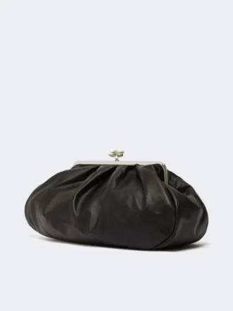 Large sheepskin pasticcino bag, black