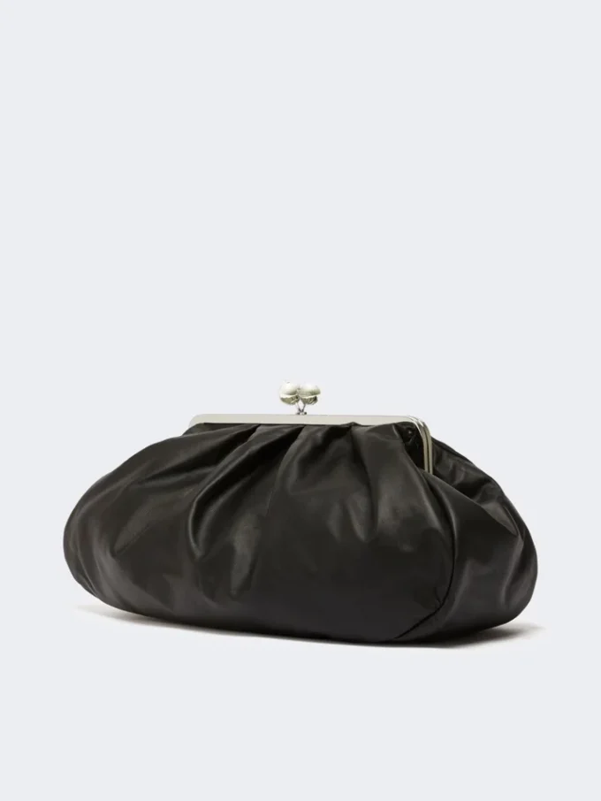 Large sheepskin pasticcino bag, black