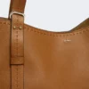 Leather archetipo handbag, amber brown Leather archetipo handbag, amber brown