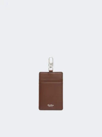 Leather badge holder, cocoa