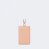Leather badge holder, pink