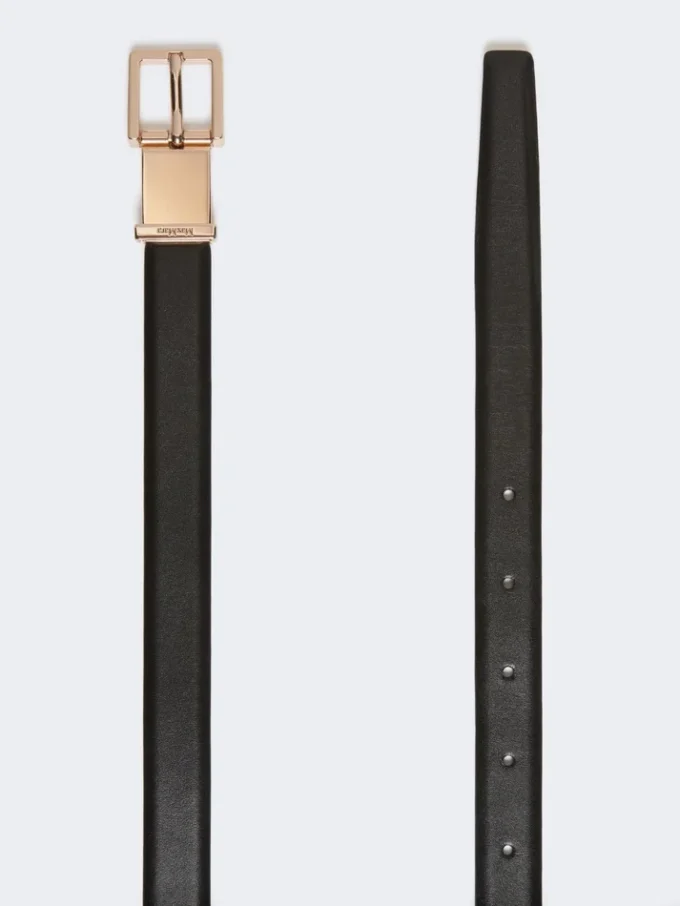 Leather belt, black