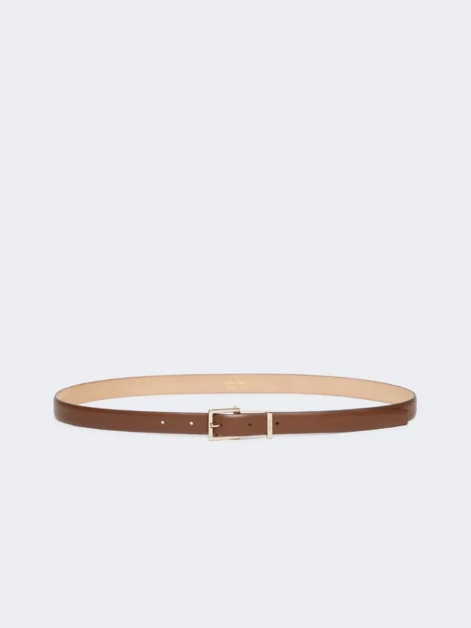 Leather belt, brown