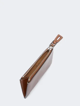 Leather card holder, amber brown