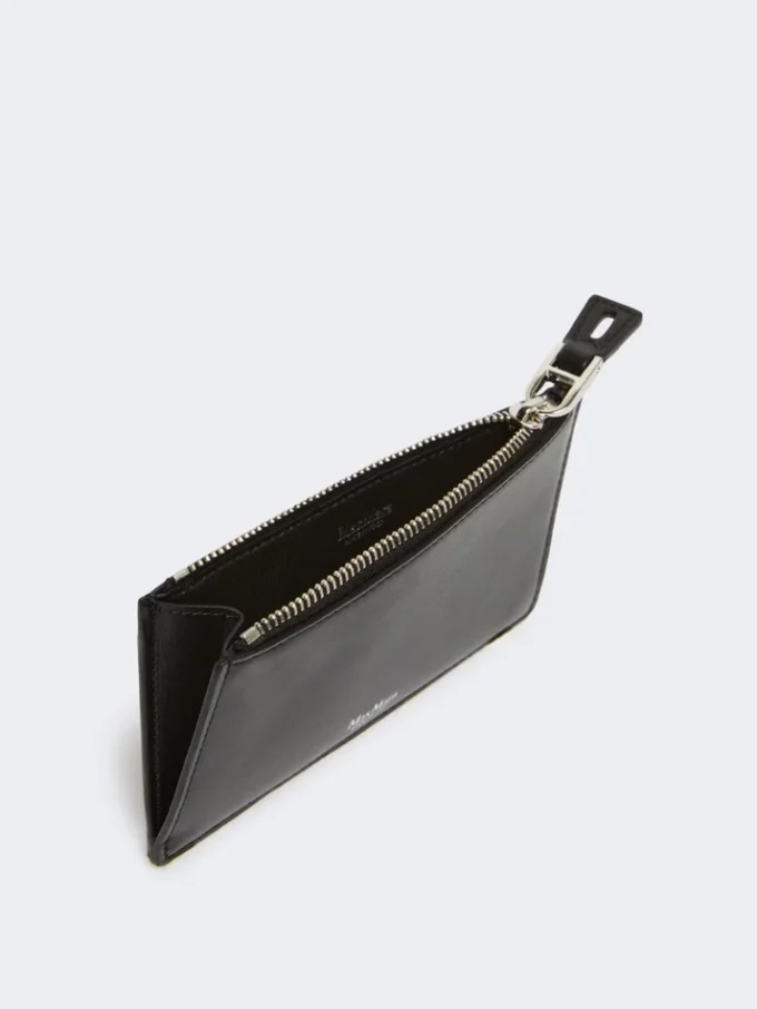 Leather card holder, black