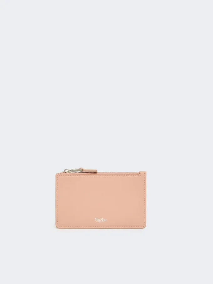 Leather card holder, pink Leather card holder, pink