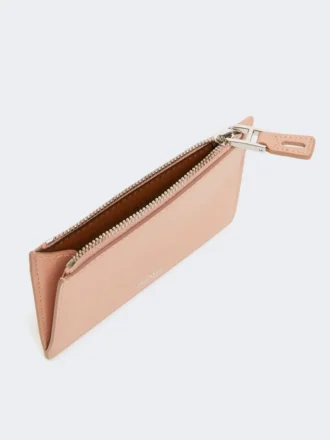 Leather card holder, pink