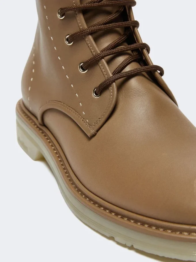 Leather combat boots, hazelnut brown Leather combat boots, hazelnut brown