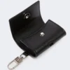 Leather earphone pouch, black Leather earphone pouch, black