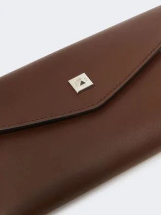 Leather envelope wallet, cocoa
