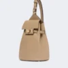 Leather, one-shoulder margaux backpack, mud