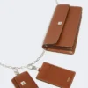 Leather phone pouch, amber brown Leather phone pouch, amber brown
