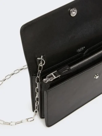 Leather phone pouch, black