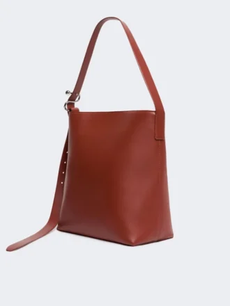 Leather s-buckle shopper bag, rust