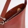 Leather s-buckle shopper bag, rust
