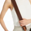 Leather shoulder strap, cocoa Leather shoulder strap, cocoa