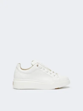 Leather sneakers, optical white