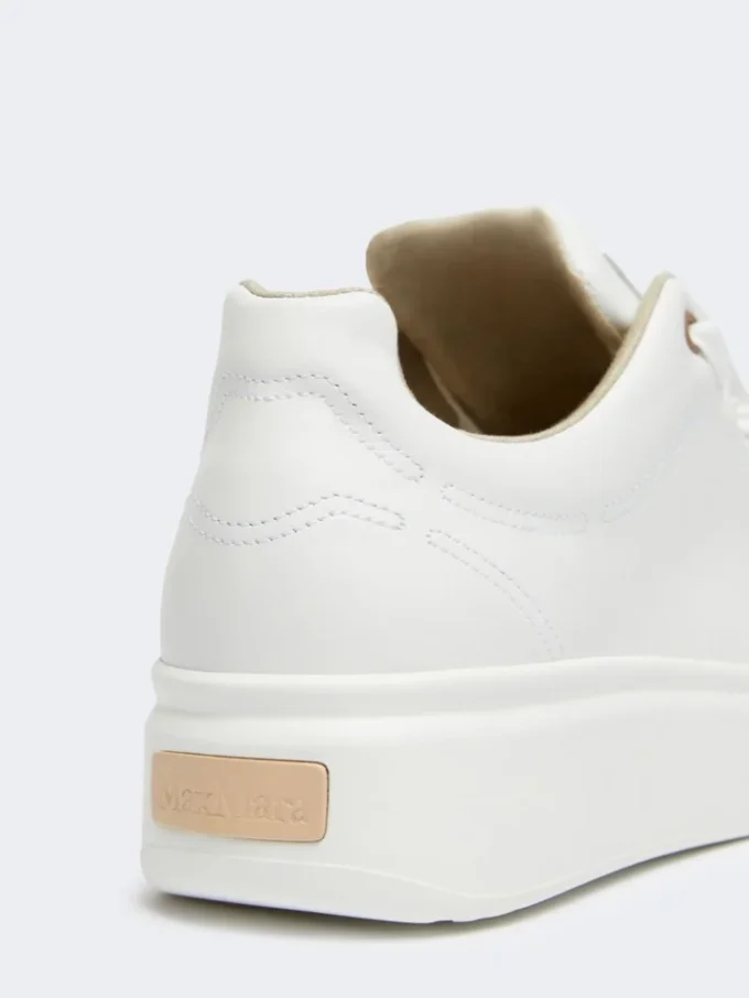 Leather sneakers, optical white