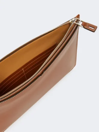 Leather tablet sleeve, amber brown