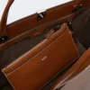 Leather tote bag, tobacco