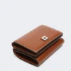 Leather tri-fold purse, amber brown Leather tri-fold purse, amber brown