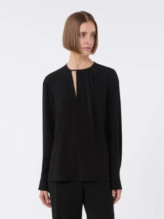 Lightweight cady blouse, black