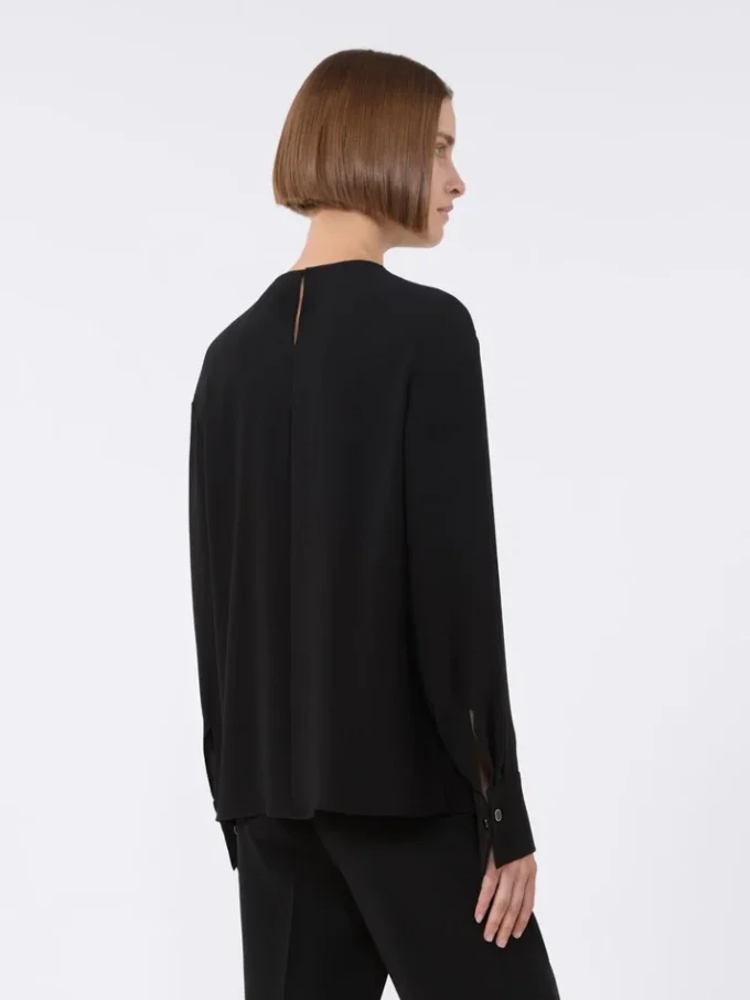 Lightweight cady blouse, black