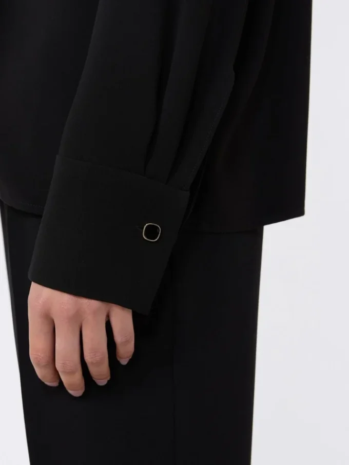 Lightweight cady blouse, black