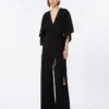 Lightweight cady jumpsuit, black