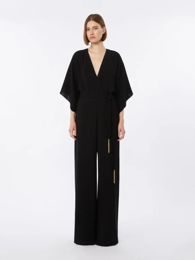Lightweight cady jumpsuit, black