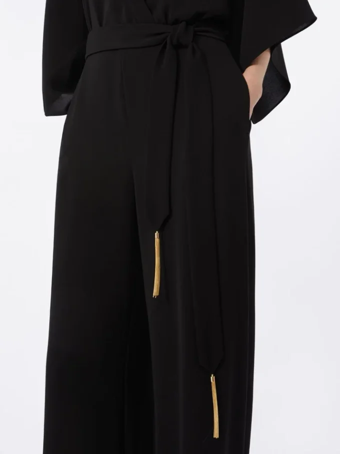Lightweight cady jumpsuit, black