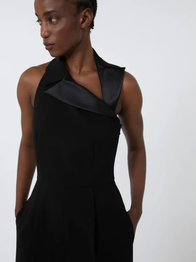 Lightweight cady jumpsuit, black