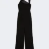 Lightweight cady jumpsuit, black