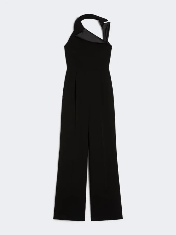 Lightweight cady jumpsuit, black