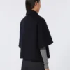 Lightweight cashmere cape, ultramarine