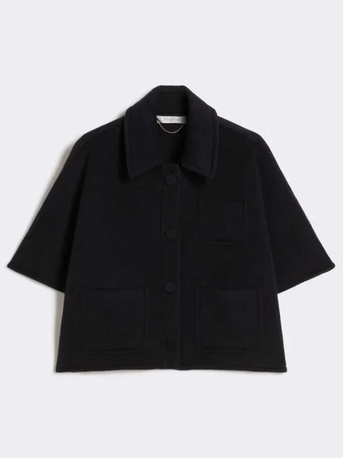 Lightweight cashmere cape, ultramarine