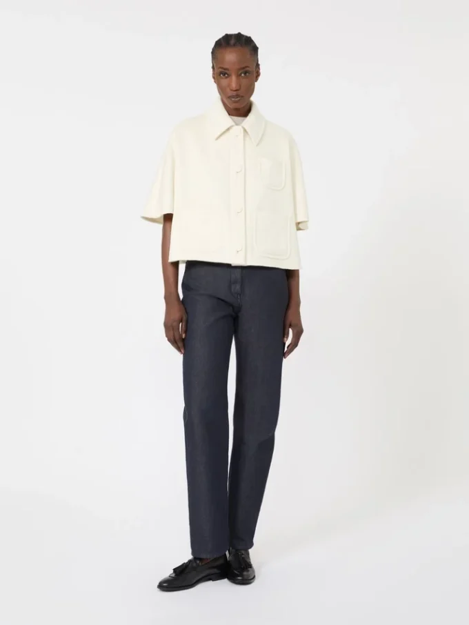 Lightweight cashmere cape, white