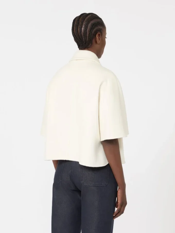 Lightweight cashmere cape, white