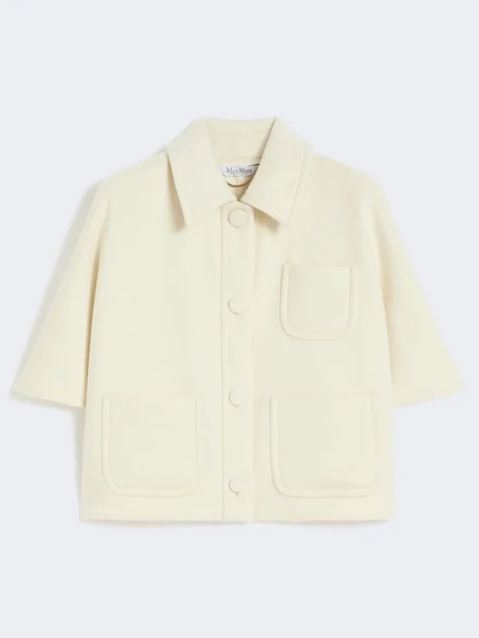 Lightweight cashmere cape, white