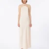 Lightweight satin dress, beige pink Lightweight satin dress, beige pink