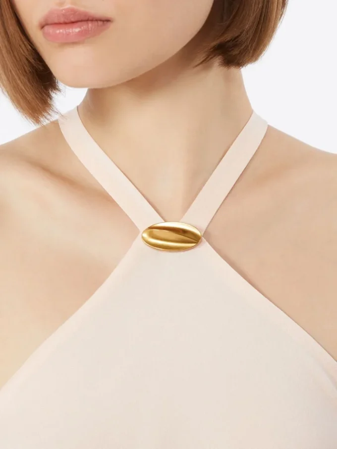 Lightweight satin dress, beige pink Lightweight satin dress, beige pink