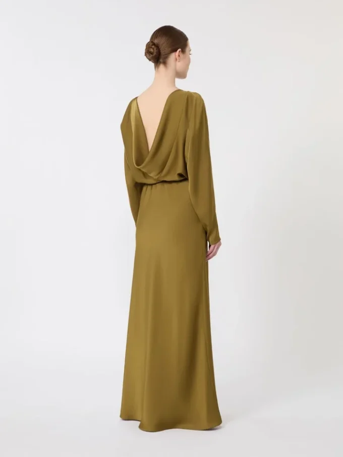 Lightweight satin dress, kaki Lightweight satin dress, kaki