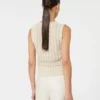 Linen and cable-knit gilet, beige Linen and cable-knit gilet, beige