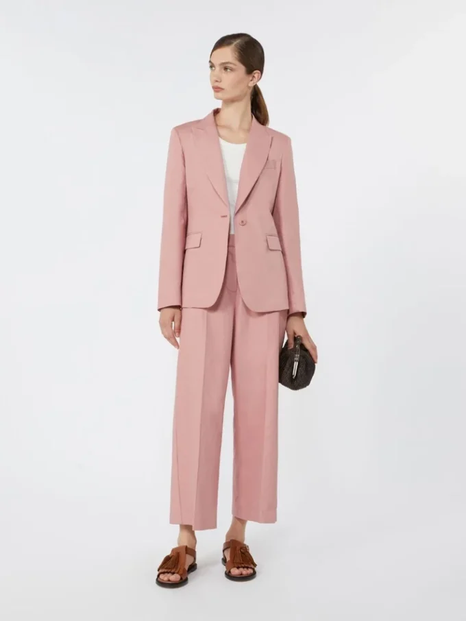 Linen and cotton canvas blazer, antique rose