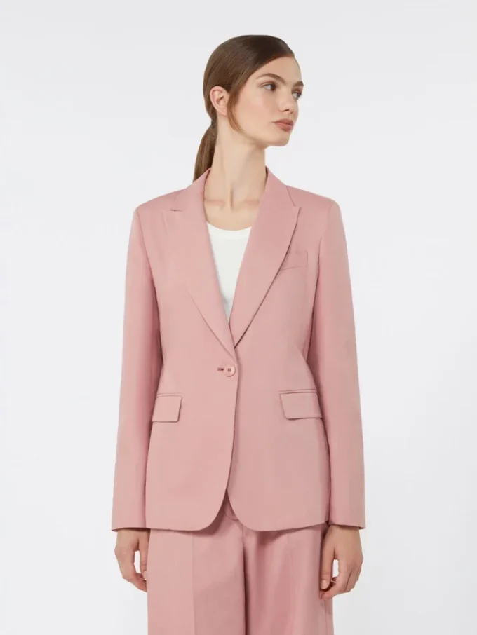 Linen and cotton canvas blazer, antique rose