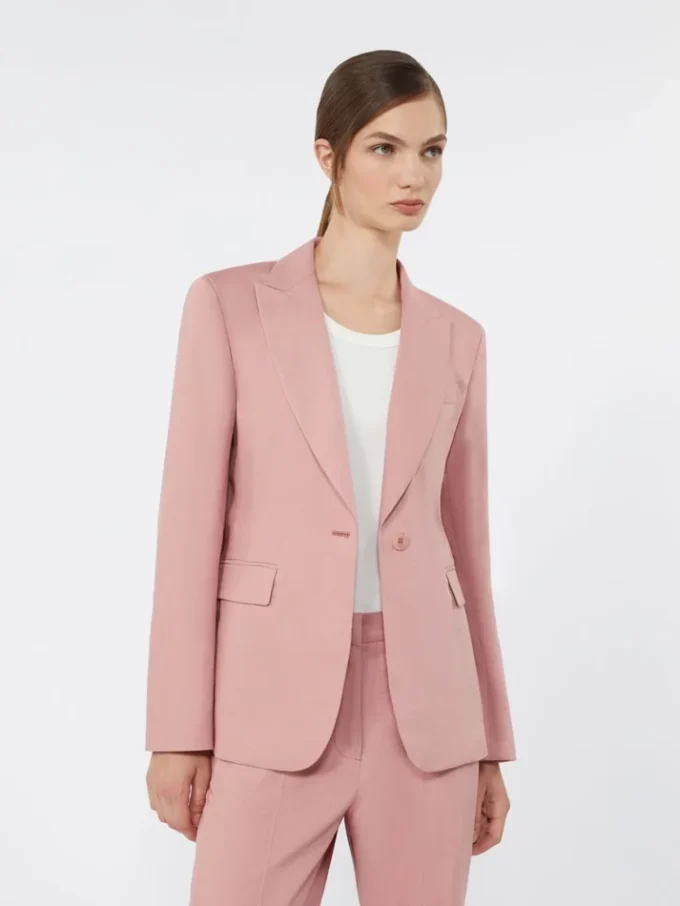 Linen and cotton canvas blazer, antique rose