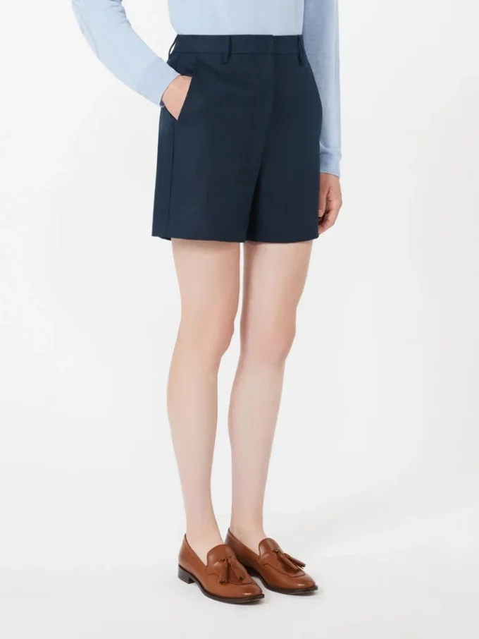 Linen basketweave shorts, midnightblue Linen basketweave shorts, midnightblue