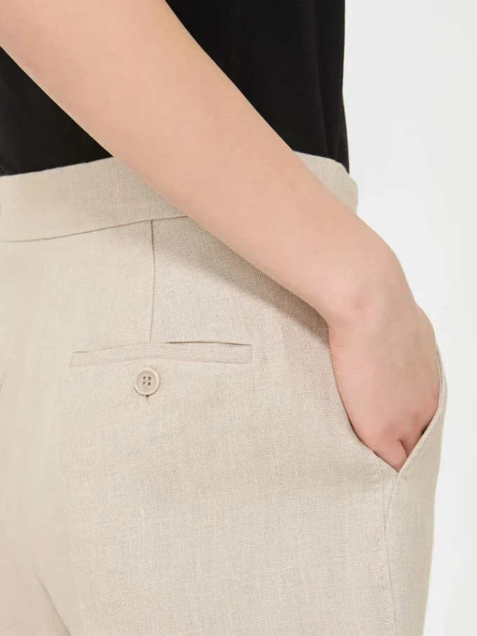 Linen basketweave shorts, sand Linen basketweave shorts, sand