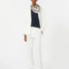 Linen canvas boxy jacket, white