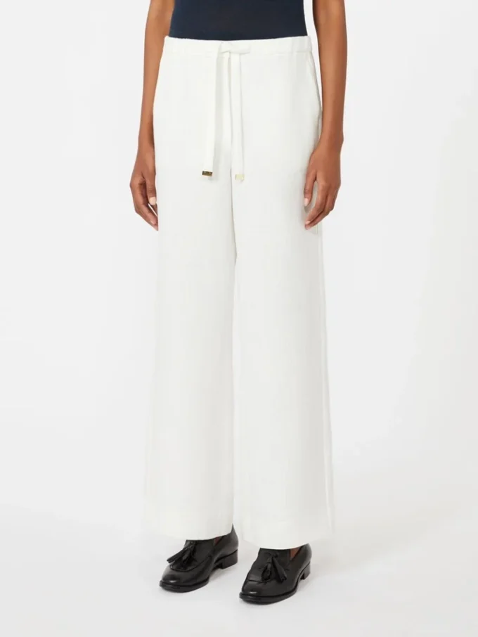 Linen basketweave trousers, white Linen basketweave trousers, white